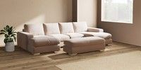 Large - U Shaped Double Chaise with Footstool