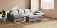 Large - U Shaped Double Chaise with Footstool