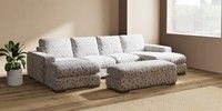 Large - U Shaped Double Chaise with Footstool