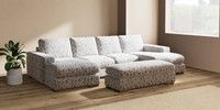 Large - U Shaped Double Chaise with Footstool