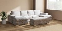 Large - U Shaped Double Chaise with Footstool