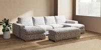 Large - U Shaped Double Chaise with Footstool