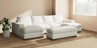 Large - U Shaped Double Chaise with Footstool