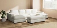Large - U Shaped Double Chaise with Footstool