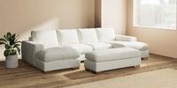 Large - U Shaped Double Chaise with Footstool