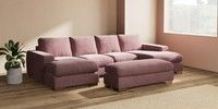 Large - U Shaped Double Chaise with Footstool