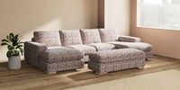 Large - U Shaped Double Chaise with Footstool