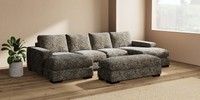 Large - U Shaped Double Chaise with Footstool