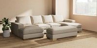 Large - U Shaped Double Chaise with Footstool