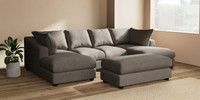 Large - U Shaped Double Chaise with Footstool