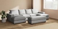 Large - U Shaped Double Chaise with Footstool