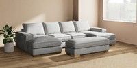 Large - U Shaped Double Chaise with Footstool
