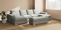 Large - U Shaped Double Chaise with Footstool