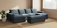 Large - U Shaped Double Chaise with Footstool