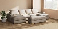 Large - U Shaped Double Chaise with Footstool