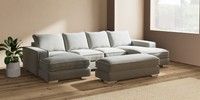 Large - U Shaped Double Chaise with Footstool