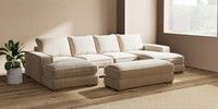 Large - U Shaped Double Chaise with Footstool