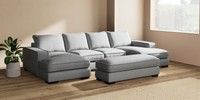 Large - U Shaped Double Chaise with Footstool