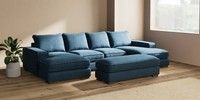 Large - U Shaped Double Chaise with Footstool