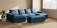 Large - U Shaped Double Chaise with Footstool