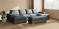 Large - U Shaped Double Chaise with Footstool