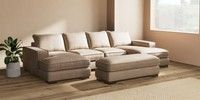 Large - U Shaped Double Chaise with Footstool