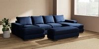 Large - U Shaped Double Chaise with Footstool