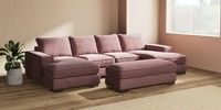 Large - U Shaped Double Chaise with Footstool