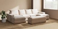Large - U Shaped Double Chaise with Footstool