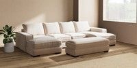 Large - U Shaped Double Chaise with Footstool