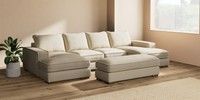 Large - U Shaped Double Chaise with Footstool