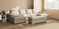Large - U Shaped Double Chaise with Footstool