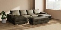 Large - U Shaped Double Chaise with Footstool