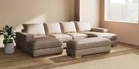 Large - U Shaped Double Chaise with Footstool