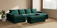 Large - U Shaped Double Chaise with Footstool