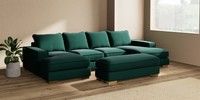 Large - U Shaped Double Chaise with Footstool