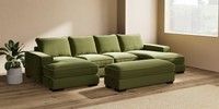 Large - U Shaped Double Chaise with Footstool
