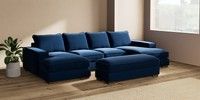 Large - U Shaped Double Chaise with Footstool