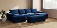 Large - U Shaped Double Chaise with Footstool