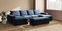 Large - U Shaped Double Chaise with Footstool