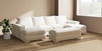 Large - U Shaped Double Chaise with Footstool