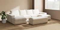 Large - U Shaped Double Chaise with Footstool