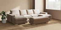 Large - U Shaped Double Chaise with Footstool