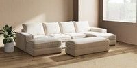 Large - U Shaped Double Chaise with Footstool