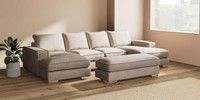 Large - U Shaped Double Chaise with Footstool