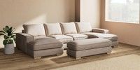 Large - U Shaped Double Chaise with Footstool