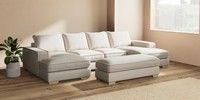Large - U Shaped Double Chaise with Footstool