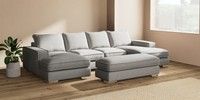 Large - U Shaped Double Chaise with Footstool