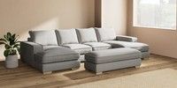 Large - U Shaped Double Chaise with Footstool