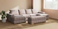 Large - U Shaped Double Chaise with Footstool